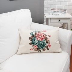 Çiçekli Temalı Dekoratif Kırlent Kılıfı
