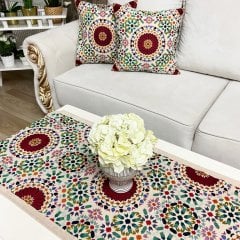 Goblen Dokuma Kırlent Kılıfı ve Runner 2+1 Set