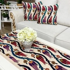 Goblen Dokuma Kırlent Kılıfı ve Runner 2+1 Set