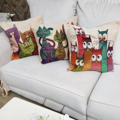 Goblen Dokuma Kırlent Kılıfı 3lü Kombin Set