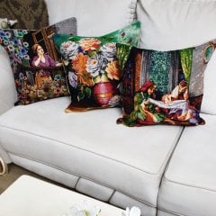 Goblen Dokuma Kırlent Kılıfı 3lü Kombin Set