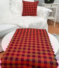 Yılbaşı Temalı Kırlent Kılıfı ve Runner 1+1 Kombin Set