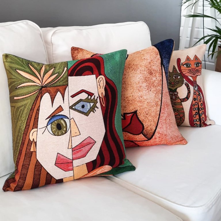 Goblen Dokuma Kırlent Kılıfı 3lü Karışık Kombin Set