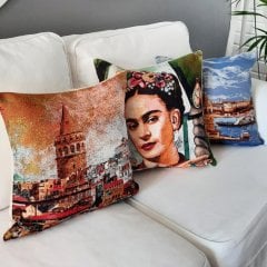 Goblen Dokuma Kırlent Kılıfı 3lü Karışık Kombin Set