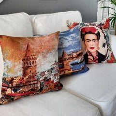 Goblen Dokuma Kırlent Kılıfı 3lü Karışık Kombin Set