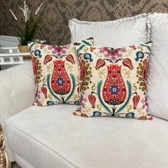 Goblen Dokuma Kırlent Kılıfı 2li Karışık Kombin Set