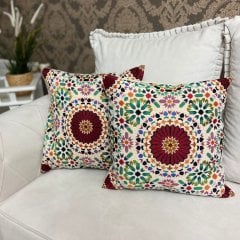 Goblen Dokuma Kırlent Kılıfı 2li Karışık Kombin Set