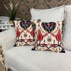 Goblen Dokuma Kırlent Kılıfı 2li Karışık Kombin Set