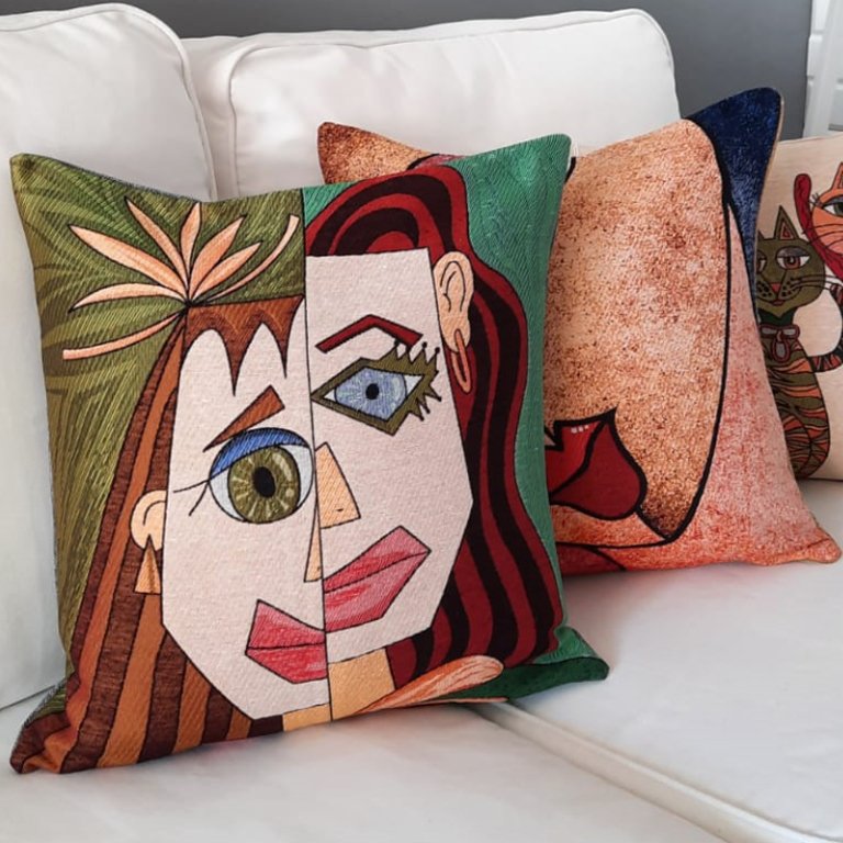 Goblen Dokuma Kırlent Kılıfı 2li Karışık Kombin Set