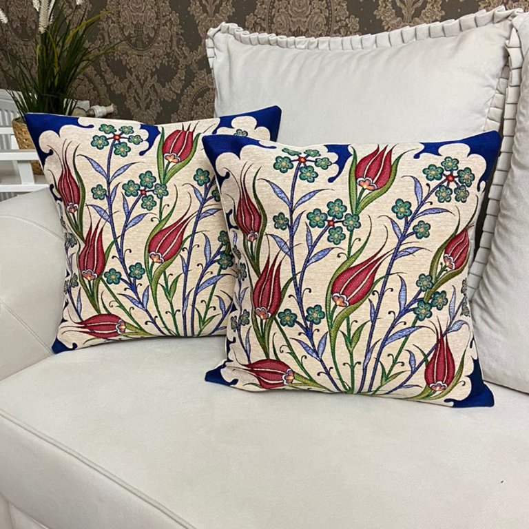 Goblen Dokuma Kırlent Kılıfı 2li Karışık Kombin Set