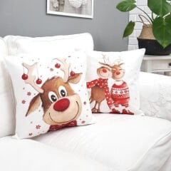 Yılbaşı Temalı Kırlent Kılıfı 2'li Kombin Set