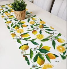 Limon Ağacı Dekoratif Runner Örtü 40x140cm