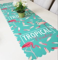 Tropikal Flamingo Dekoratif Runner Örtü 40x140cm