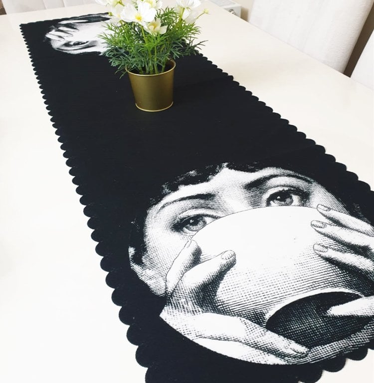 Trend Yüzler Dekoratif Runner Örtü 40x140cm