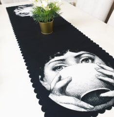 Trend Yüzler Dekoratif Runner Örtü 40x140cm