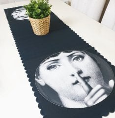 Trend Yüzler Dekoratif Runner Örtü 40x140cm