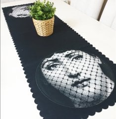 Trend Yüzler Dekoratif Runner Örtü 40x140cm