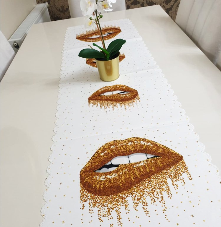 Golden Lips Dekoratif Runner Örtü 40x140cm