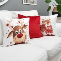 Yılbaşı Temalı Kırlent Kılıfı 3'lü Kombin Set