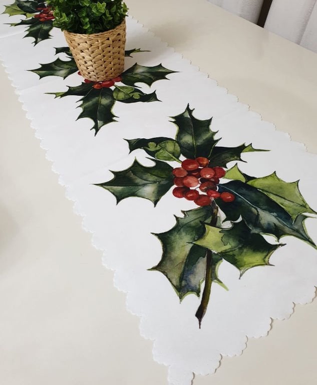 Yılbaşı Temalı Dekoratif Runner Örtü 40x140cm