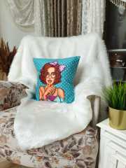 Jasmine Pop Art Desenli Dekoratif Kırlent Kılıfı