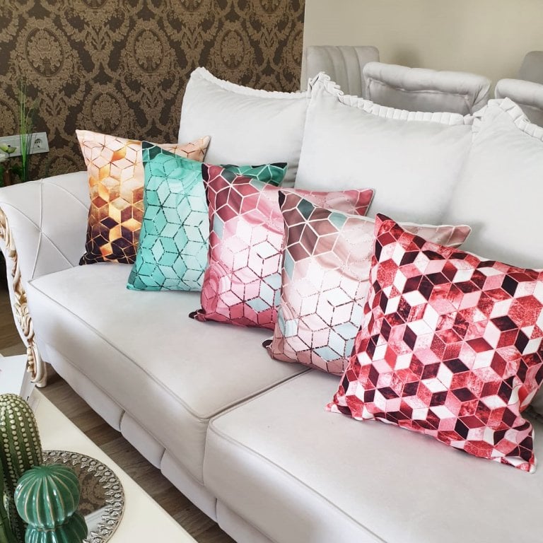 Küpler Desen Kırlent Kılıfı 5 li Kombin Set