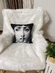 Silenzio Fornasetti Desenli Dekoratif Kırlent Kılıfı