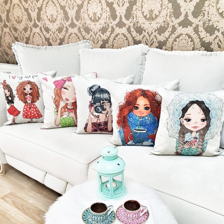 Karışık Desen Kırlent Kılıfı 5 li Kombin Set