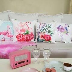 Tropik Desen Kırlent Kılıfı 4lü Kombin Set