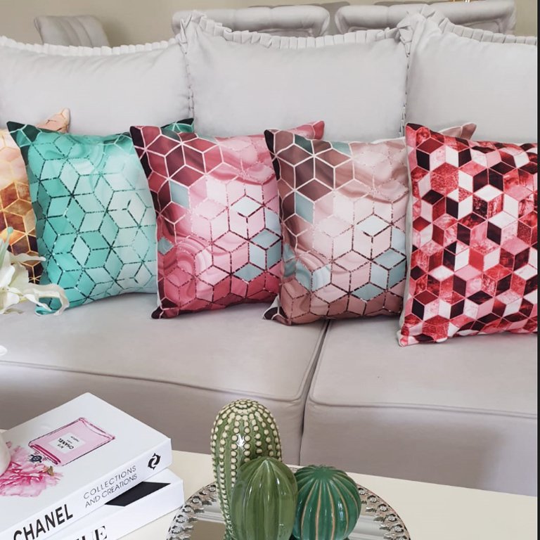 Küpler Desen Kırlent Kılıfı 4lü Kombin Set
