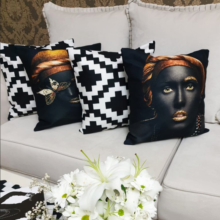 Karışık Desen Kırlent Kılıfı 4lü Kombin Set