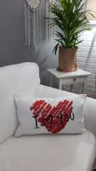 I Love You Kalp Aşk Temalı Dekoratif Kırlent Kılıfı