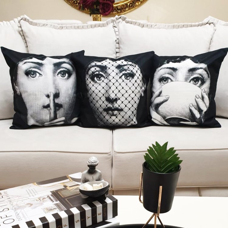 Karışık Desen Kırlent Kılıfı 3 lü Kombin Set