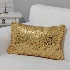 Pul Payetli Kırlent Kılıfı Armut Gözyaşı