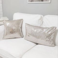 Pul Payetli 3mm Kırlent Kılıfı 2li Kombin Set