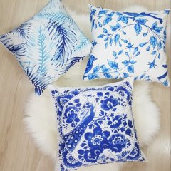 Çini Desen Kırlent Kılıfı 3 lü Kombin Set