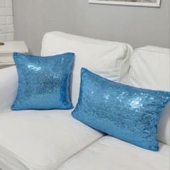 Pul Payetli 3mm Kırlent Kılıfı 2li Kombin Set