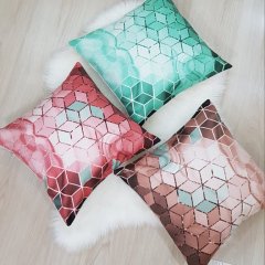 Küpler Desen Kırlent Kılıfı 3 lü Kombin Set