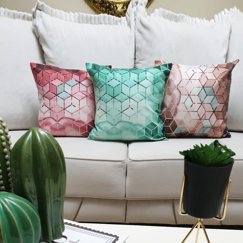 Küpler Desen Kırlent Kılıfı 3 lü Kombin Set