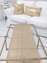 Pul Payetli 3mm Kırlent Kılıfı Runner Kombin Set