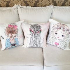 Karışık Desen Kırlent Kılıfı 3 lü Kombin Set