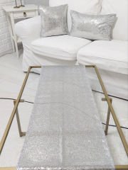 Pul Payetli 3mm Kırlent Kılıfı Runner Kombin Set
