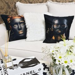 Black Face Peluşlu Kırlent Kılıfı 3 lü Kombin Set