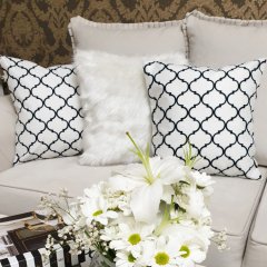 Trend Desen ve Peluşlu Kırlent Kılıfı 3 lü Kombin Set