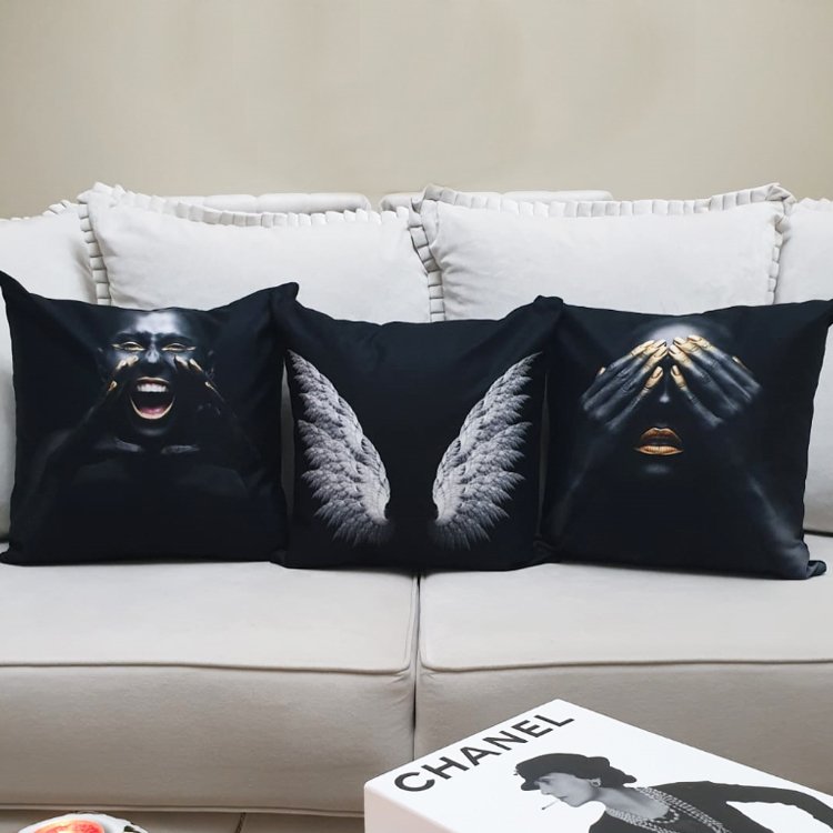 Karışık Desen Kırlent Kılıfı 3 lü Kombin Set