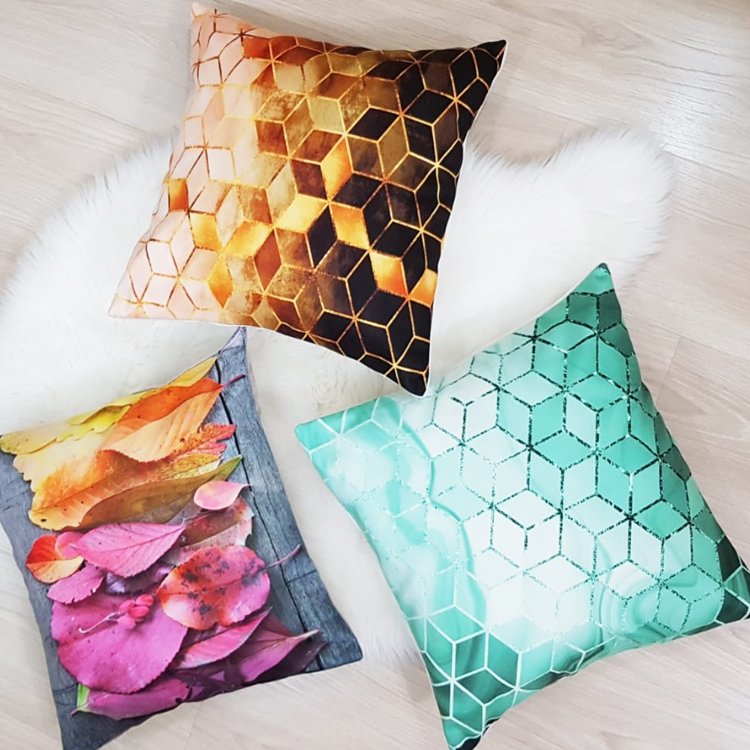 Karışık Desen Kırlent Kılıfı 3 lü Kombin Set