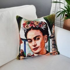Goblen Dokuma Kırlent Kılıfı Frida 43x43cm