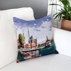 Goblen Dokuma Kırlent Kılıfı Ortaköy Camii 43x43cm