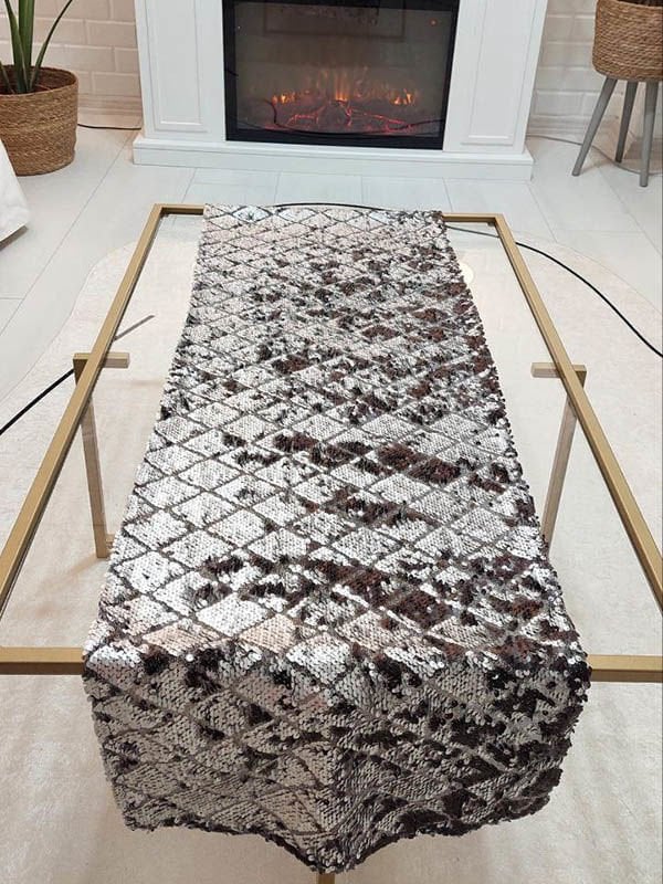 Pul Payetli 6mm Baklava Runner