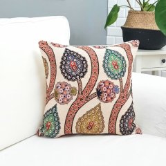 Goblen Dokuma Kırlent Kılıfı Çini Motifli 43x43cm